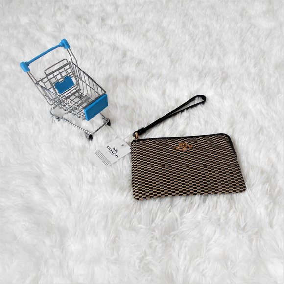Coach Legacy Jacquard Corner Zip Wristlet - Picture 5 of 11